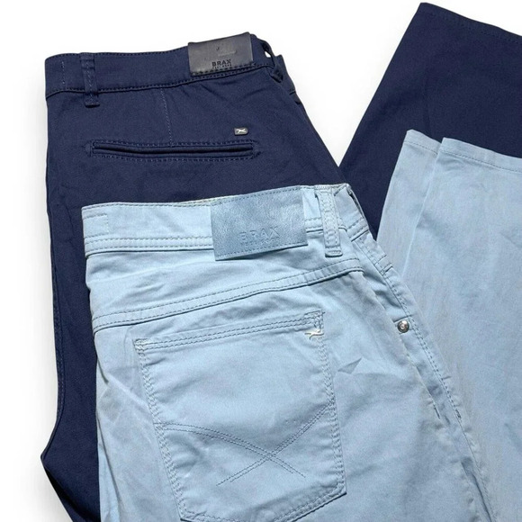 Lot -2 Brax Feel Good Cooper Fancy/Silvio Hi Flex Straight Leg Pants Men's 34x27